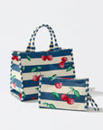 Cherry Stripe Jacquard Tote