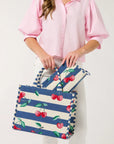 Cherry Stripe Jacquard Wristlet