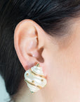 Jackie Onassis Pearl Shell Clip-on Earrings