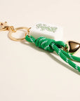 Mahjong Tile Puffy Heart Cord Keychain Bag Charm