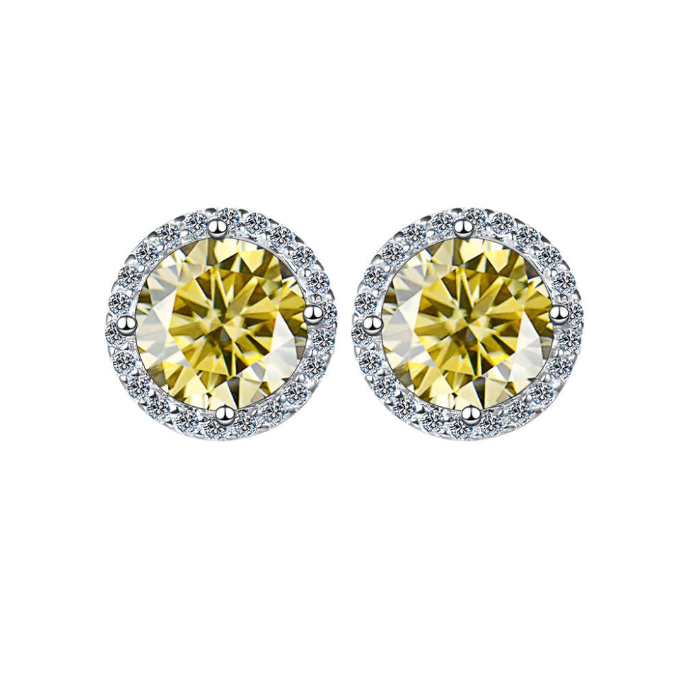 CZ Round Stud Earrings, Pieced, Clip-on