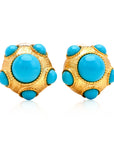 Turquoise Cabochon Clip-on Earrings