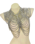 Western Fashion Rhinestones Cape with Draped Chains