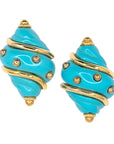 Turquoise Shell Clip-on Earrings