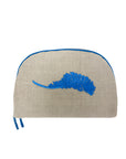 Feather Small Round Zip Cosmetic Case