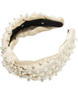 Ivory Velvet Pearl Headband