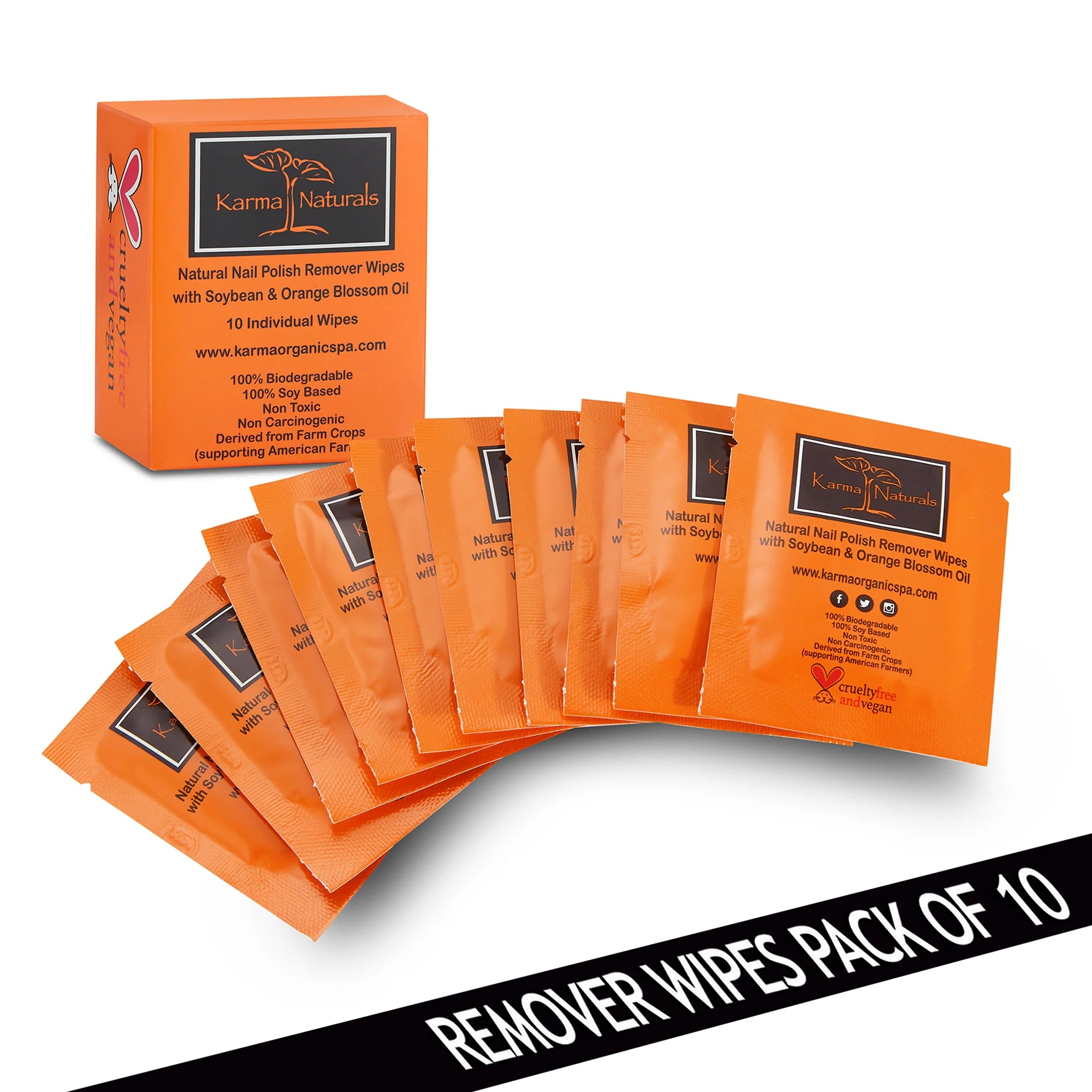 Nail Polish Remover Wipes with Orange Blossom