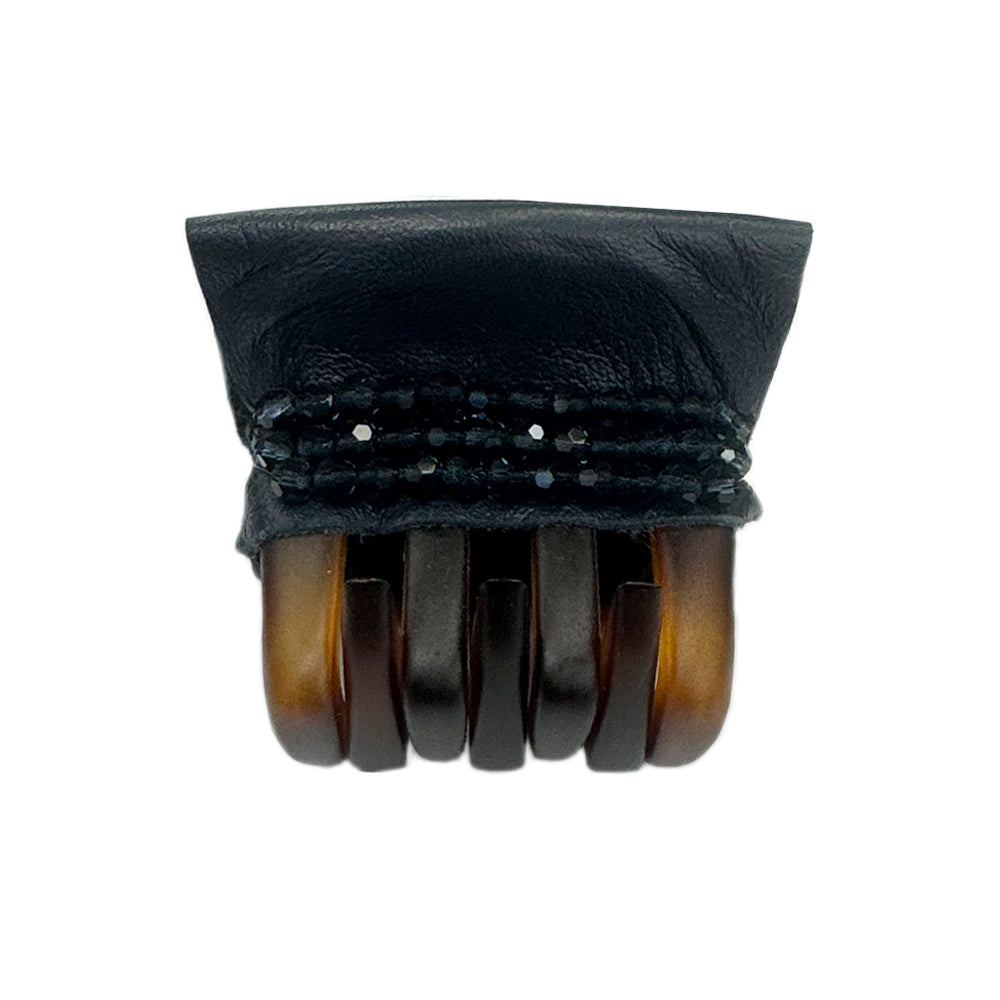 Square Leather Crystal Clamp