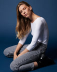 Soft Touch 3/4 Sleeve Merrow Edge Boatneck T-Shirt