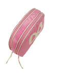Moire Double Zip Round Bag