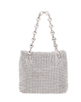 Crystal Mesh Mini Tote Silver