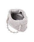 Crystal Mesh Mini Tote Silver