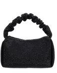 Satin Rhinestone Embellished Bag Black