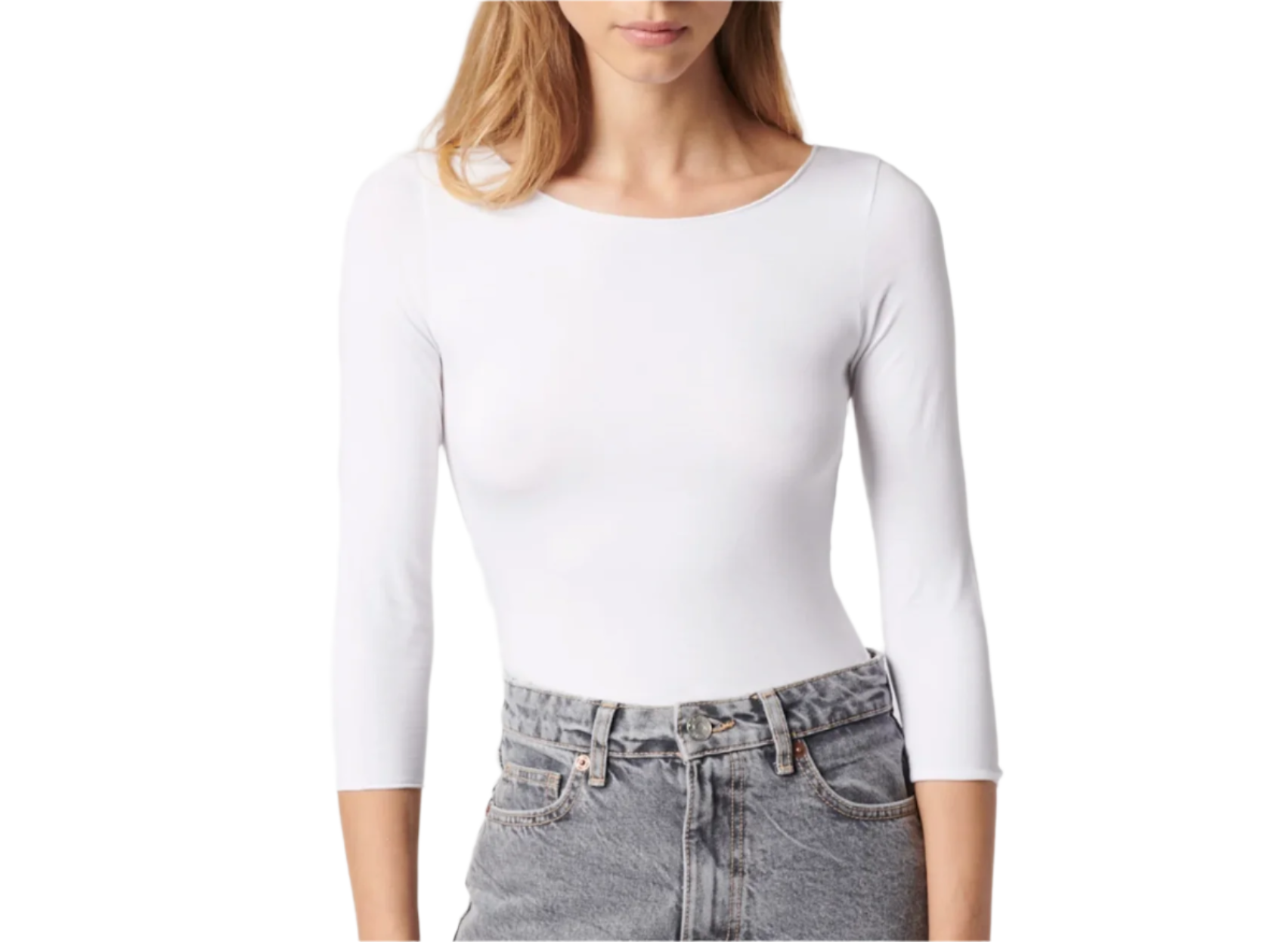 Soft Touch 3/4 Sleeve Merrow Edge Boatneck T-Shirt