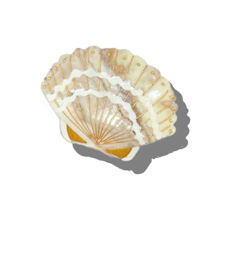 Painted Seashell Claw Clip