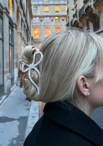 Pearl Ballet Bow Claw Clip