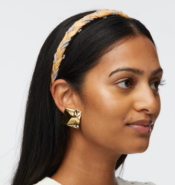 Natural Crystal Raffia Headband