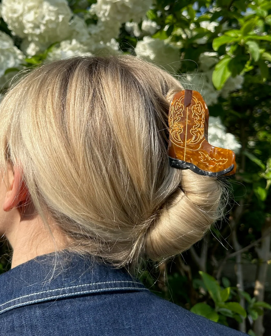 Cowboy Boot Claw Hair Clip