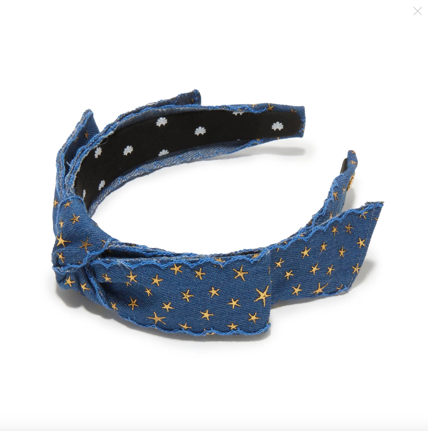 Lele Sadoughi Blue Embellished Headband Lele Sadoughi Slim Knotted Raffia Oasis Embellished Headband  main image 3