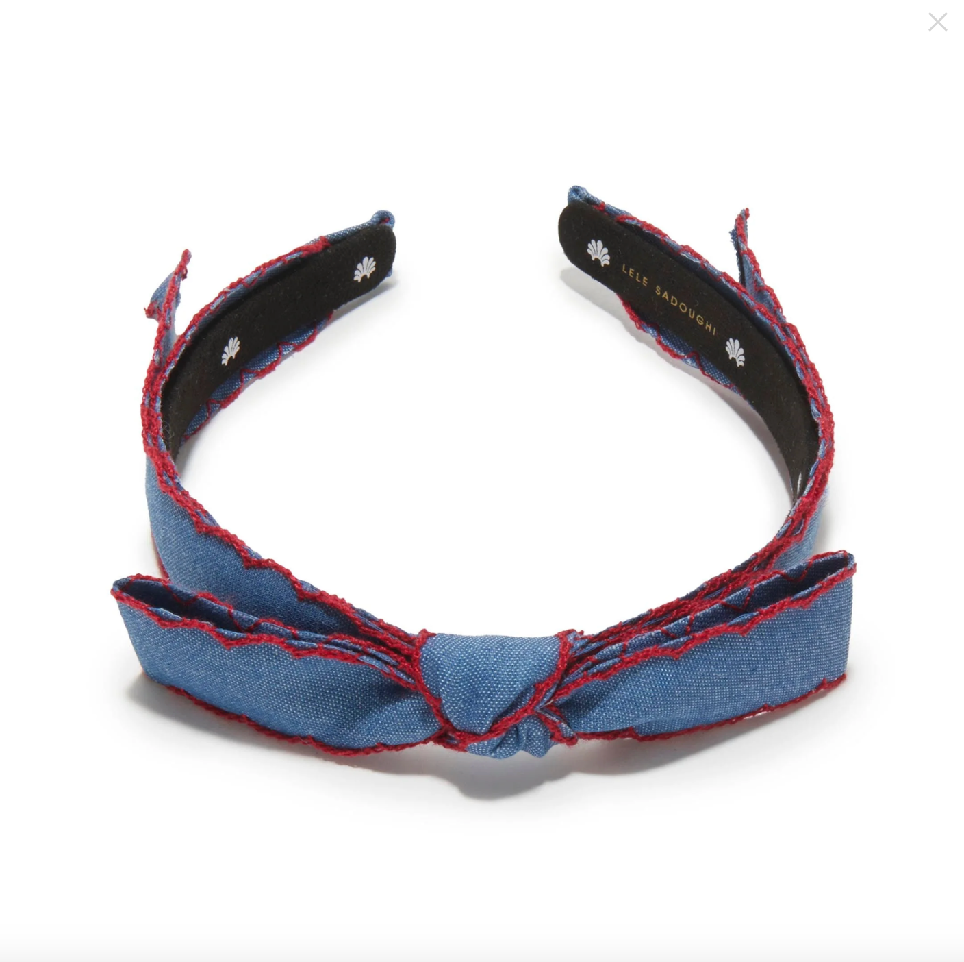 Denim Bardot Red Headband