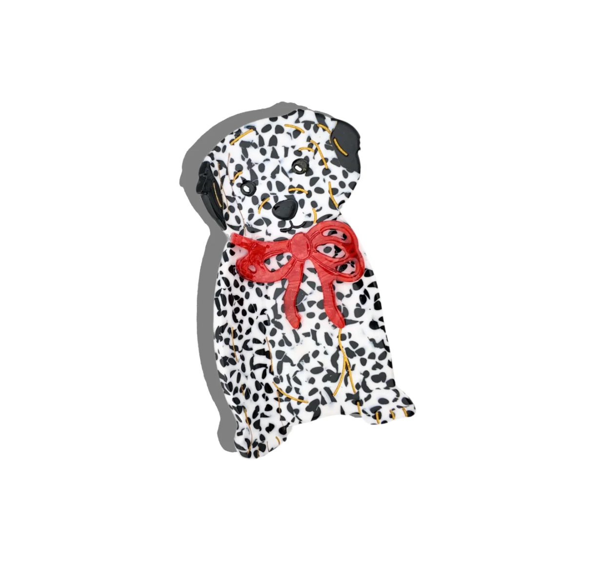 Hand-Painted Dalmatian Puppy Dog Claw Hair Clip