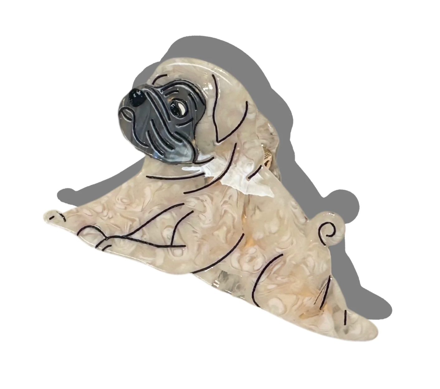Pug Dog Breed Claw Hair Clip
