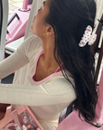 Sweetheart Clip in Coconut Berry Dot