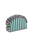 Stripe Ruffle Small Zip Pouch