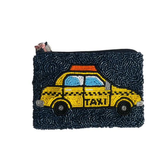 Taxi Beaded Coin Purse