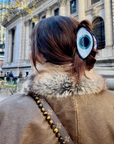 Hand-painted Evil Eye Claw Hair Clip