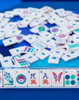 White with Jewel-Tones Travel Mahjong Set