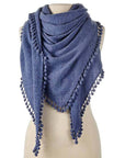 Captiva Cashmere Pom-Pom Triangle Wrap