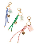 Mahjong Tile Puffy Heart Cord Keychain Bag Charm