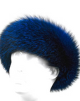 Fox Fur Headband Electric Blue