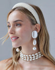 Ivory Velvet Pearl Headband