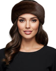 Mink Fur Headband Mahogany