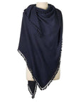 Captiva Cashmere Pom-Pom Triangle Wrap