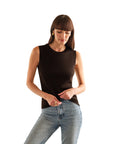 MiniRib Shell Tank Black