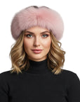 Fox Fur Headband Pink