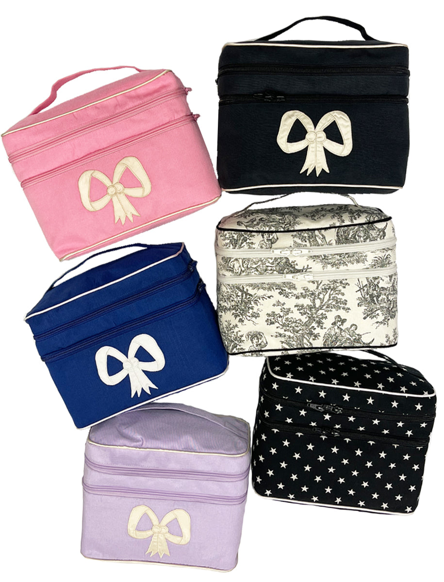 Moire Oval Double Zip Travel Case