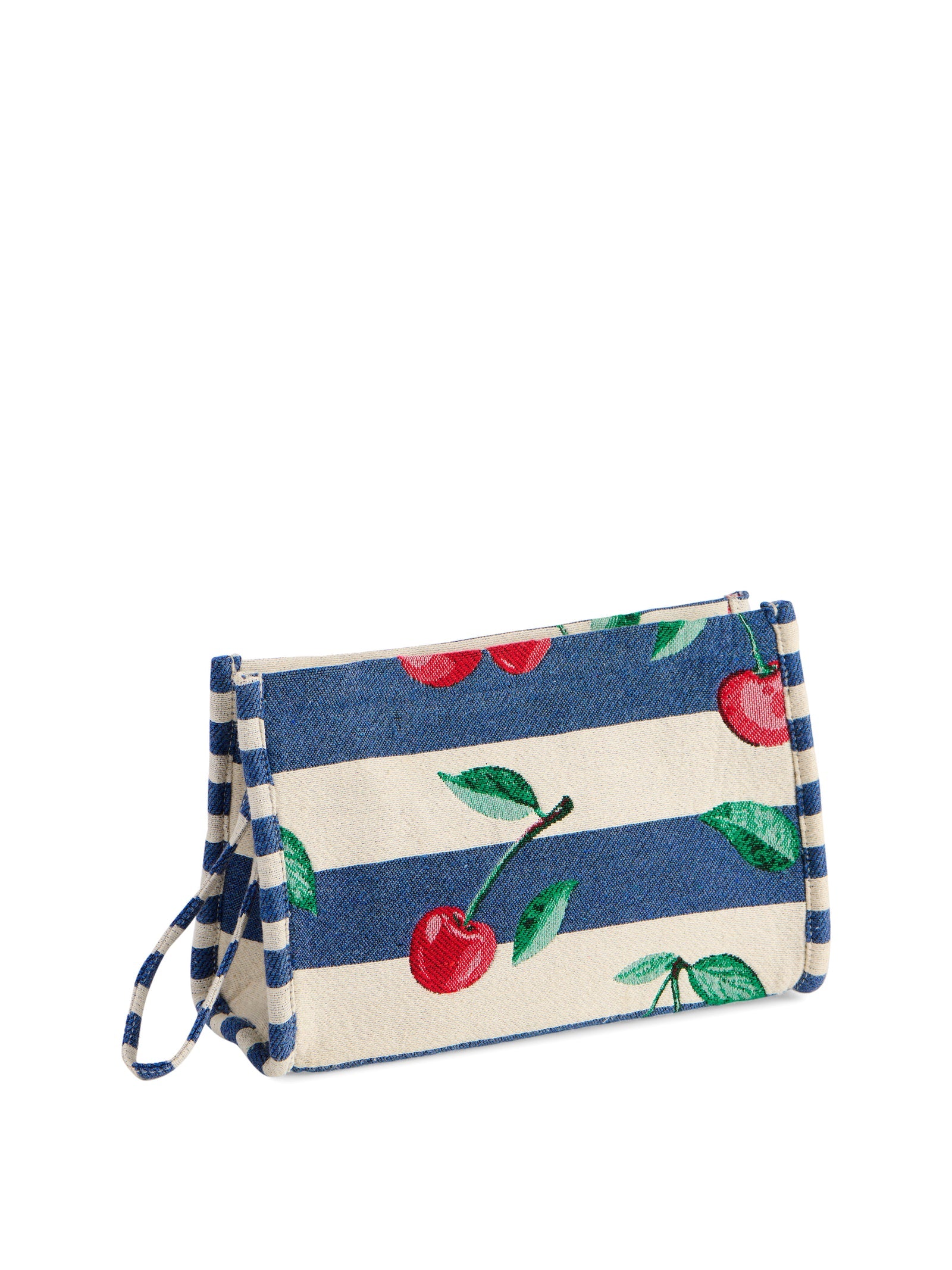 Cherry Stripe Jacquard Wristlet