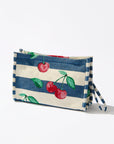 Cherry Stripe Jacquard Wristlet