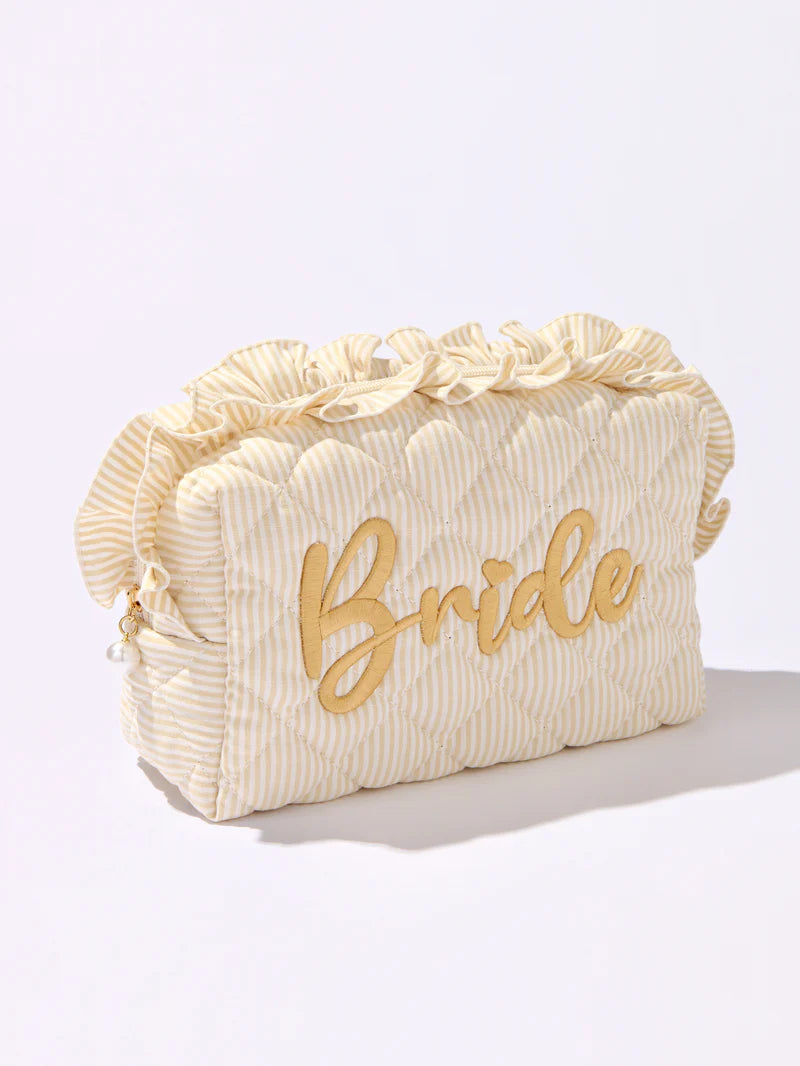 Ruffle "Bride" Zip Pouch