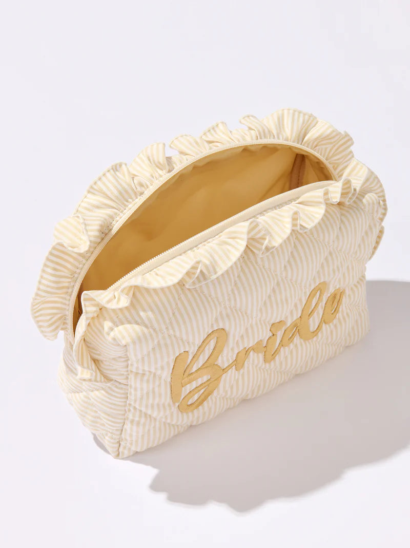 Ruffle "Bride" Zip Pouch