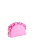 Solid Ruffle Zip Pouch