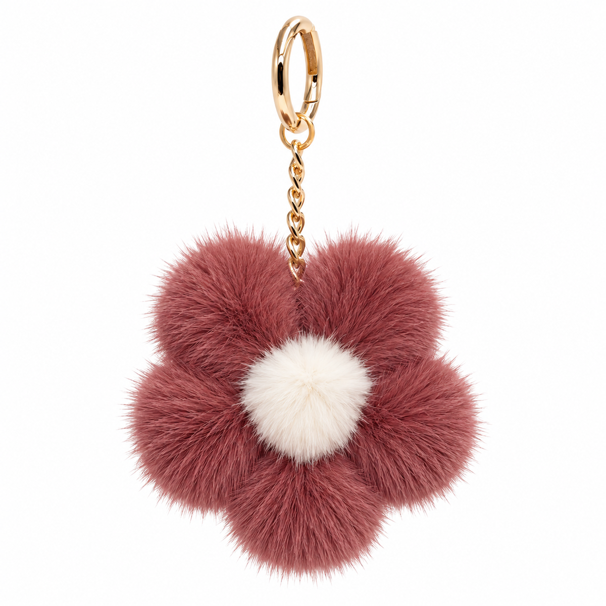 Mink Fur Flower Keychain