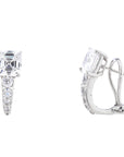 Square Earrings with Stones Below CZ