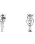 Square Earrings with Stones Below CZ
