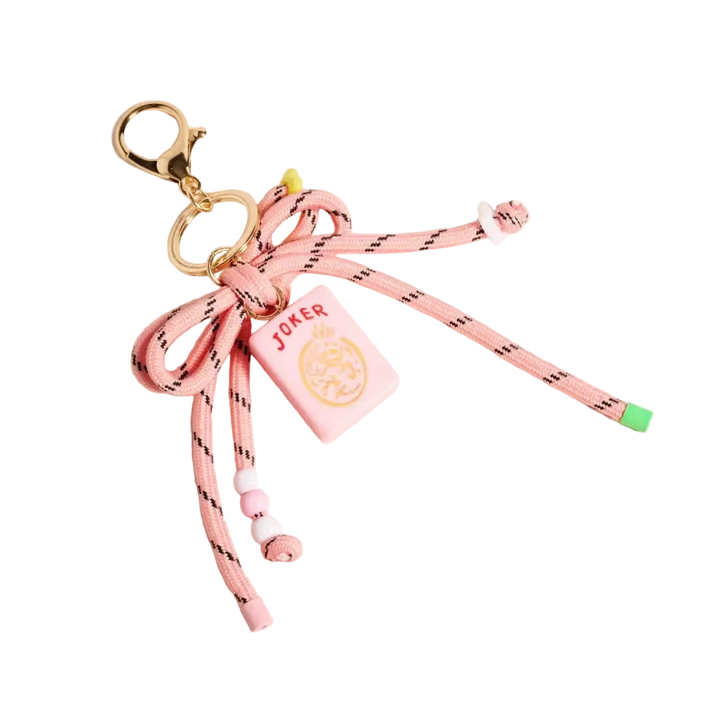 Mahjong Joker Tile Cord Keychain Bag Charm