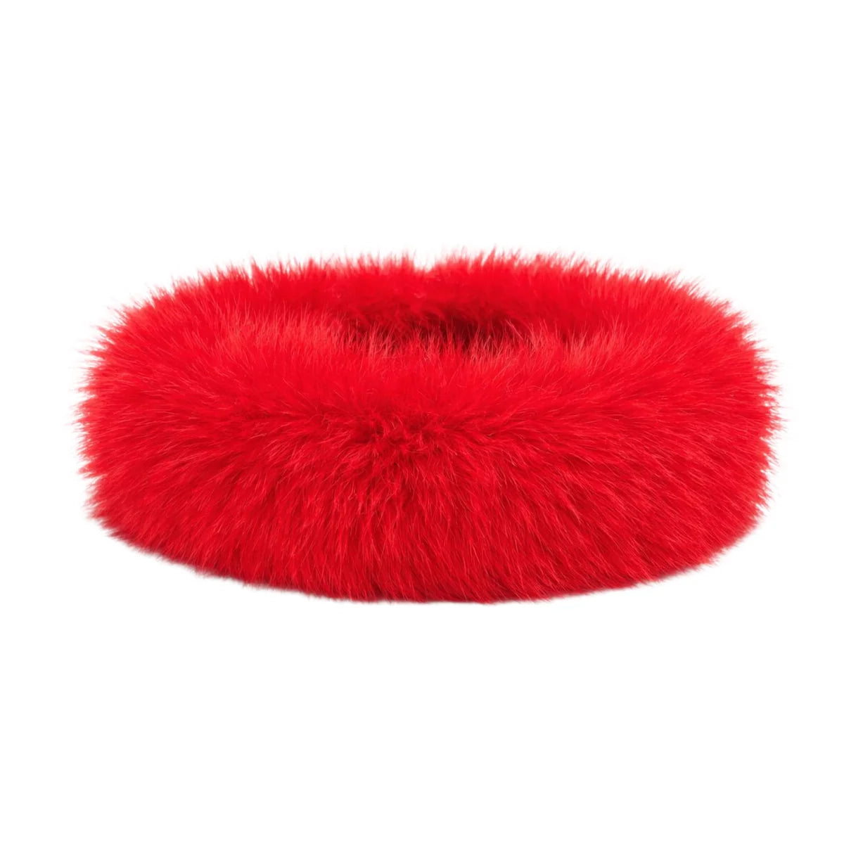 Fox Fur Headband Dyed Red